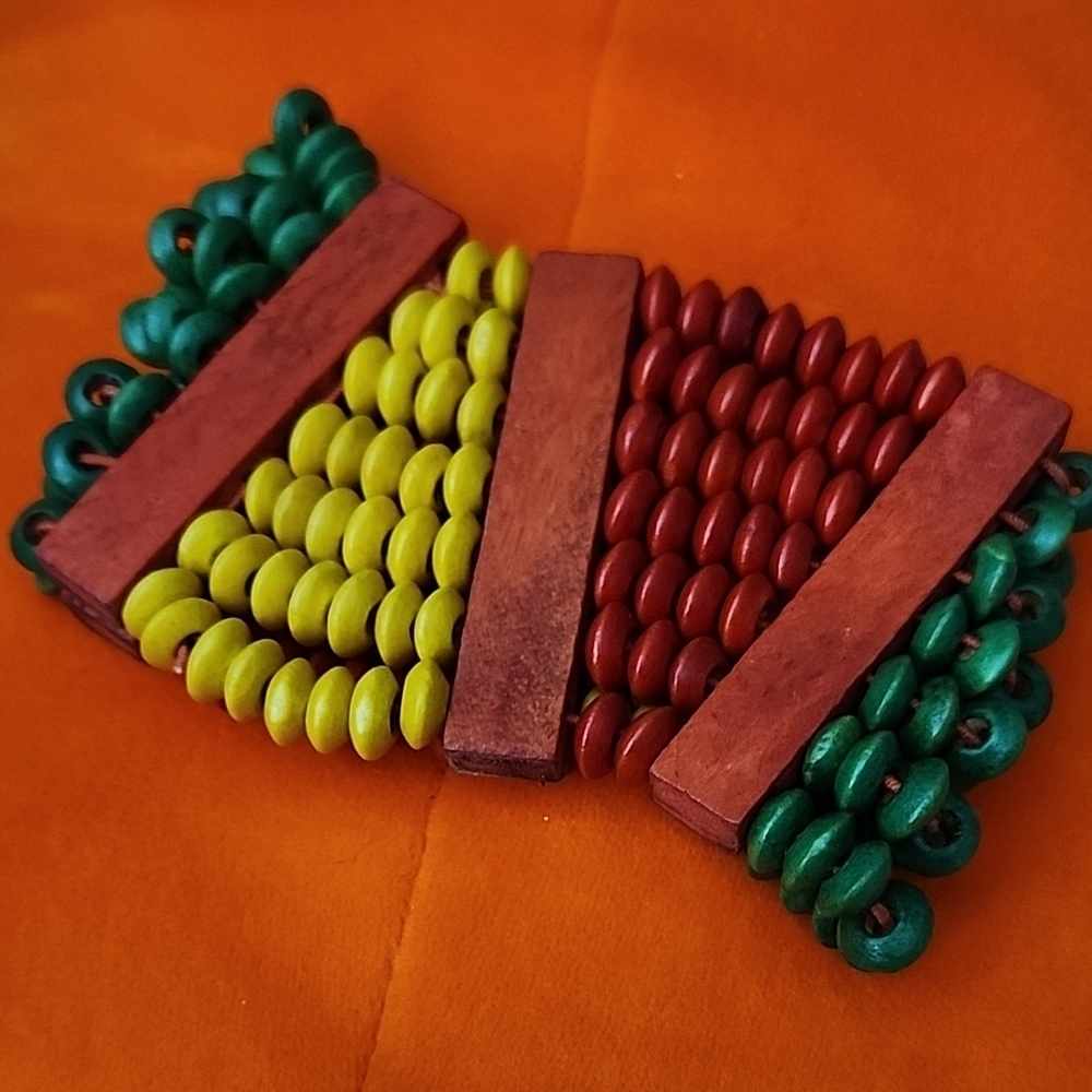 African Tribal Triangle Wood Bracelet